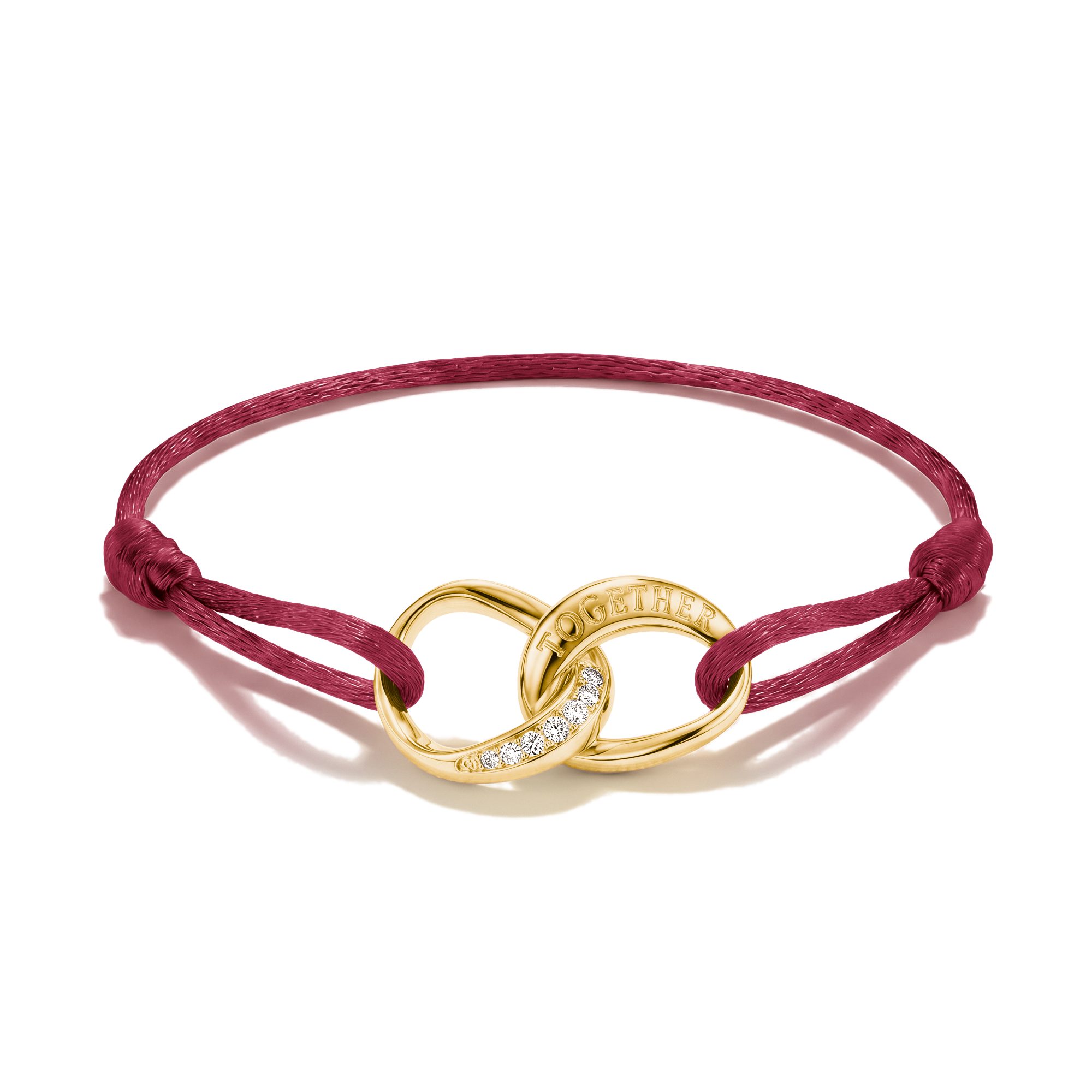 THOMAS SABO Armband Together Textilarmband gelbgoldfarben, mit Zirkonia (synth)