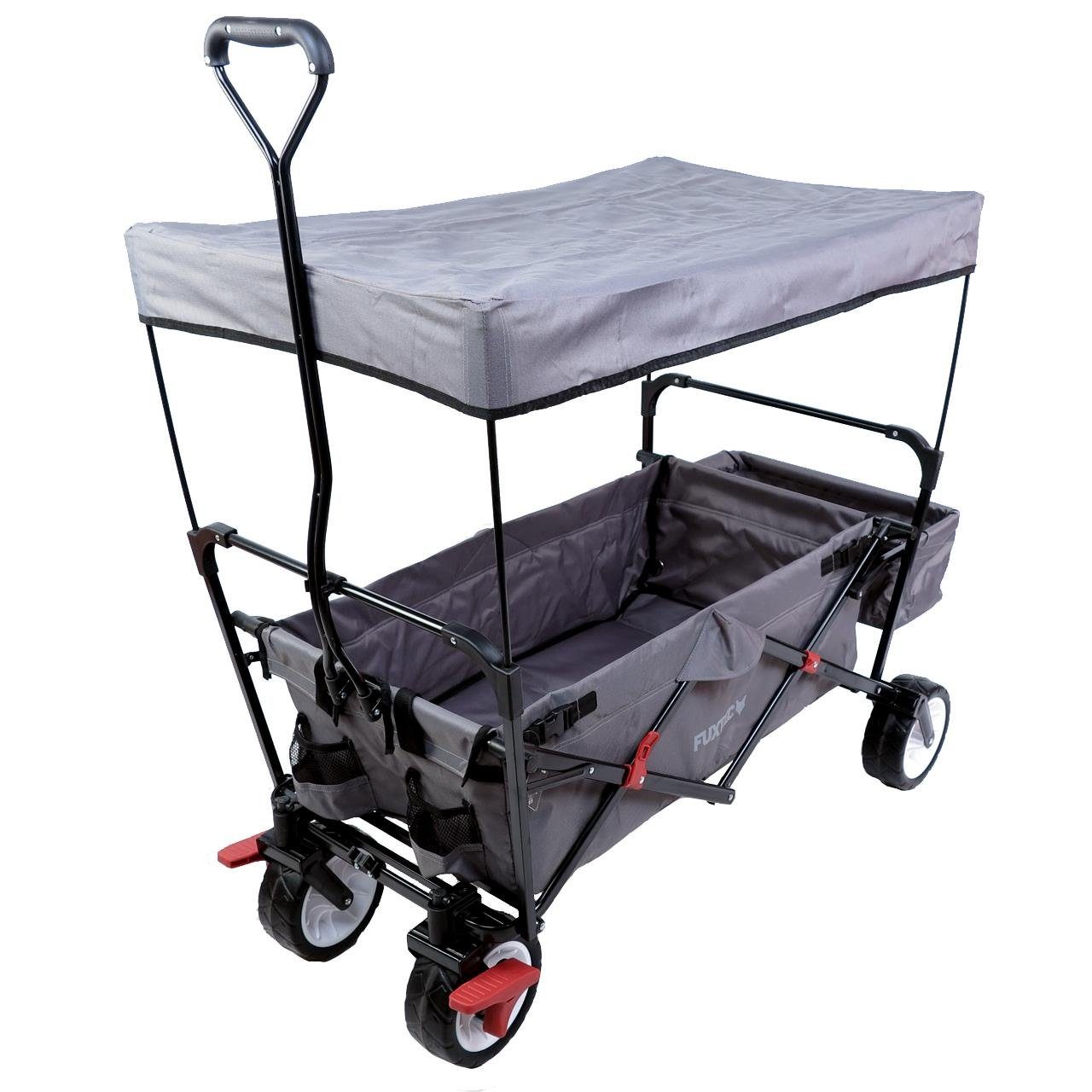 FUXTEC Bollerwagen FX-CT350, inkl. Sonnen-/Regendach, 75 kg Belastbarkeit, faltbar, kippsicher