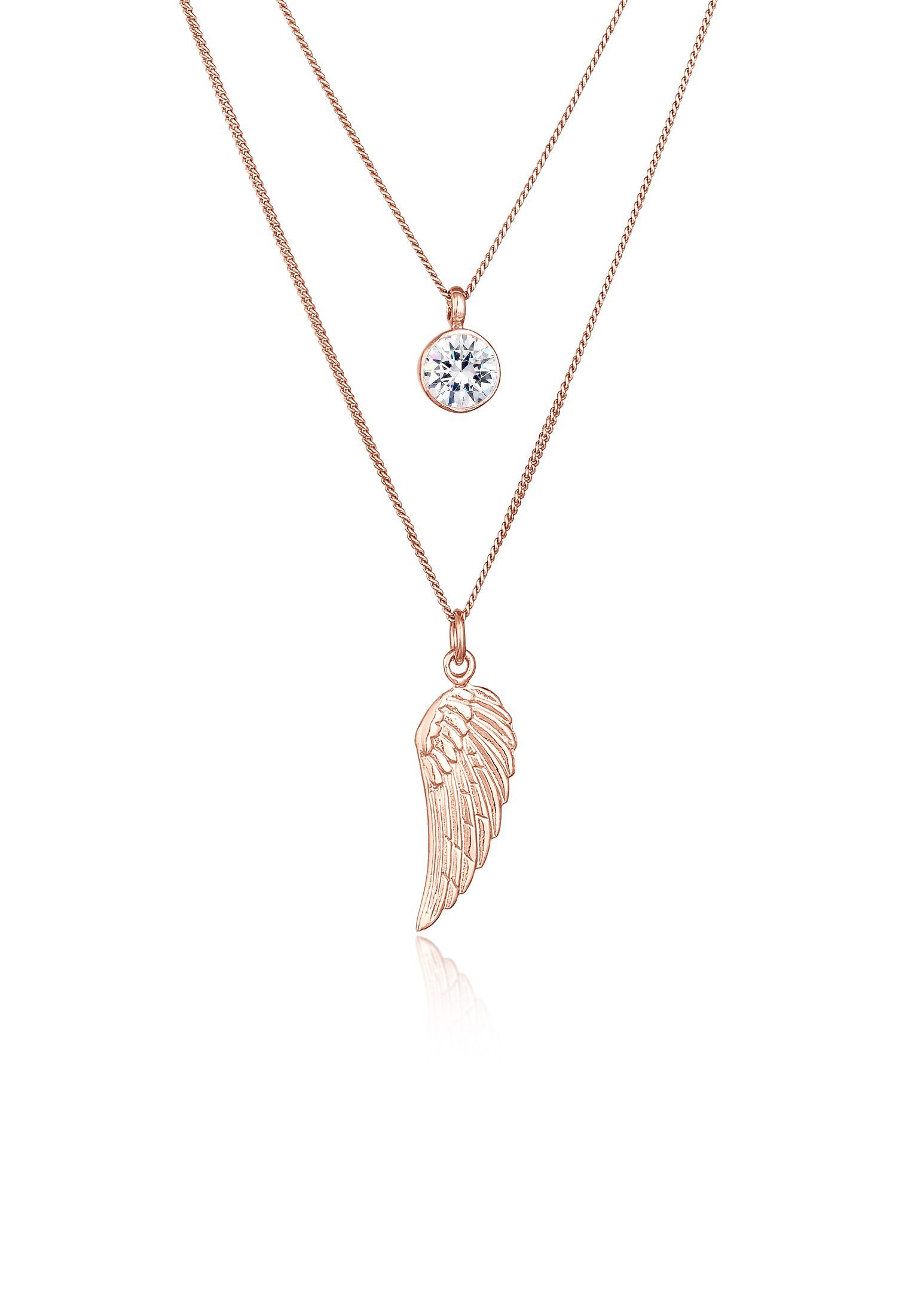 Elli Ketten-Set Layer Flügel Symbol 925 Silber, mit Kristallen von Swarovsk günstig online kaufen