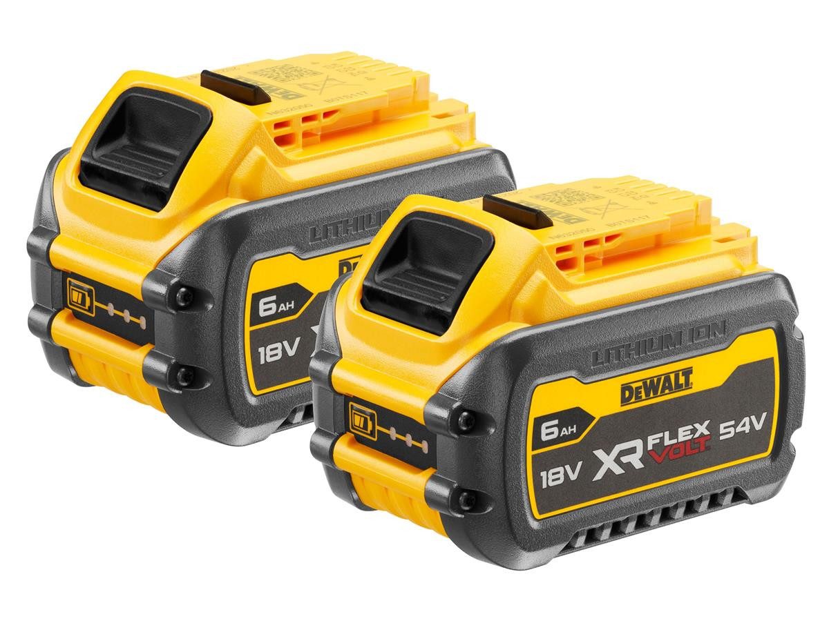 DeWalt Flexvolt, 54V / 108Wh Akku-Set 6000 mAh (18 V), 2 Erweiterungsakkus für alle XR Akku-Maschinen mit 54 & 18 Volt