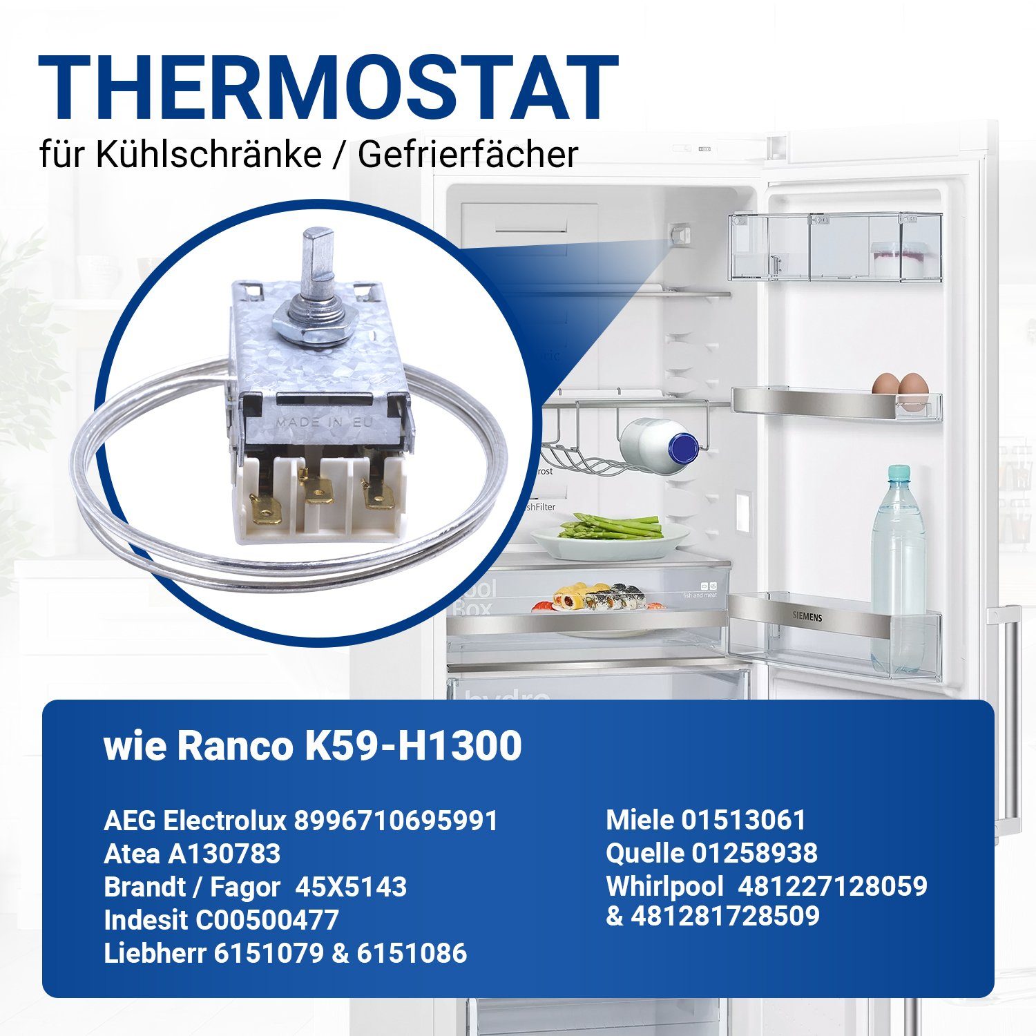 VIOKS Thermodetektor Thermostat Ersatz für LIEBHERR 6151086