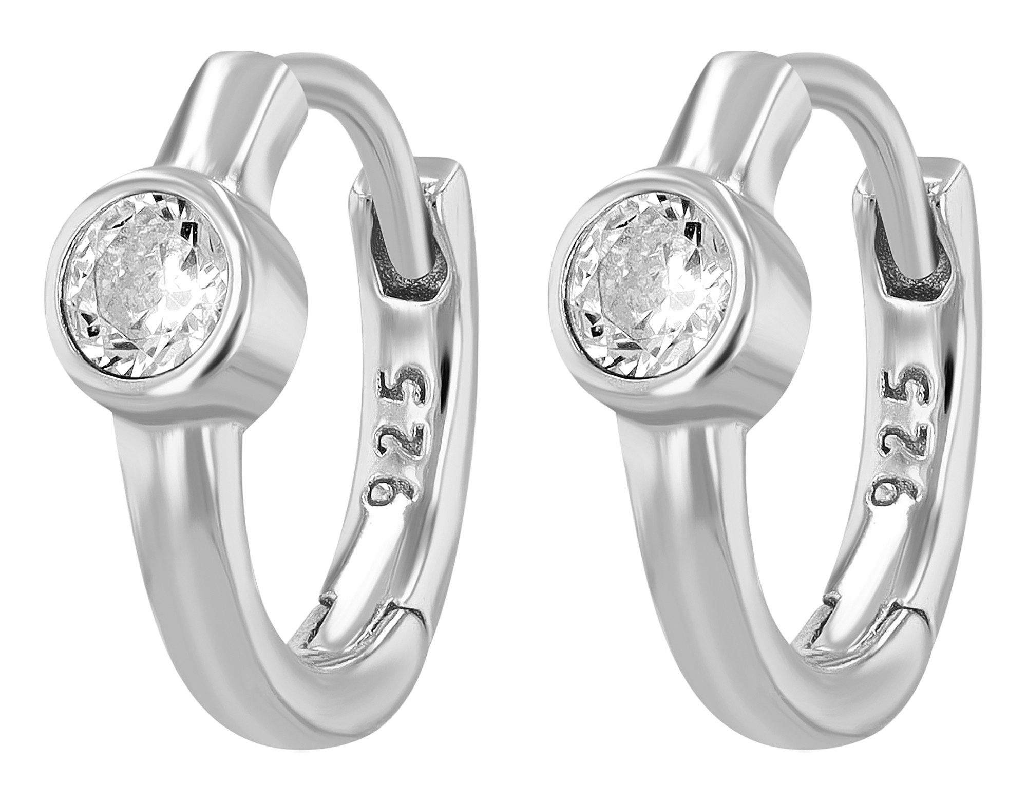 Klappcreolen Ohrringe – Klappcreole aus 925 Silber mit Zirkonia