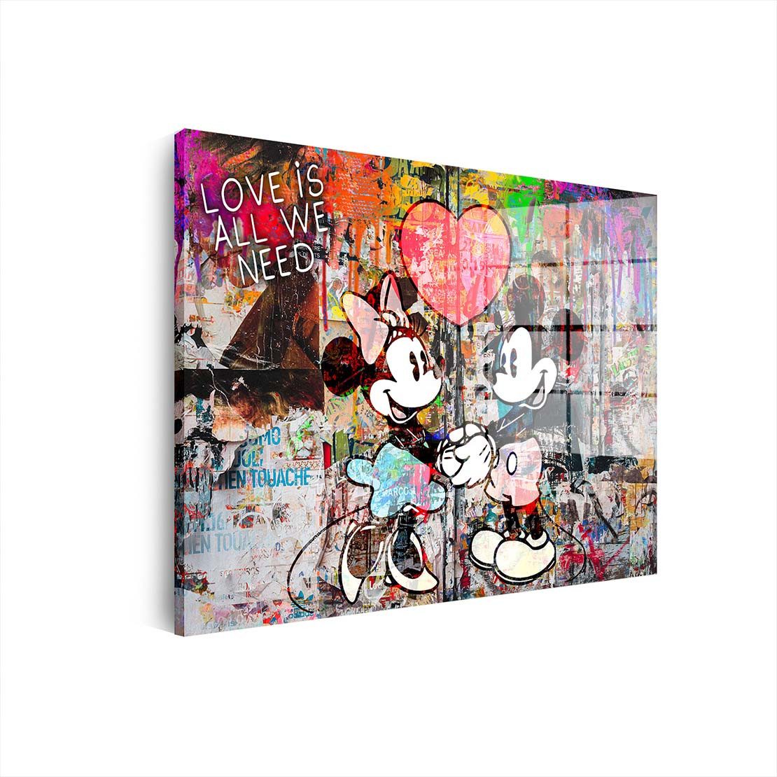 Acrylglasbild Comic Pop Art Maus Old School Acrylglas Wandbild Bild Wanddeko Wohnzim