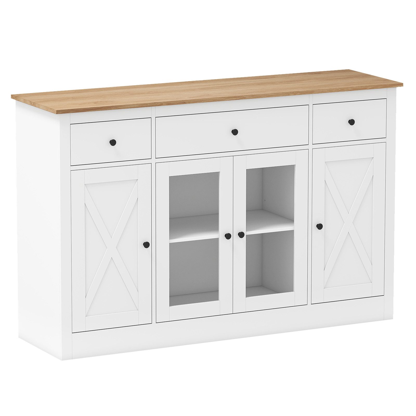 KOMFOTTEU Küchenbuffet Küchenschrank Sideboard mit Arbeitsplatte, Schublade günstig online kaufen
