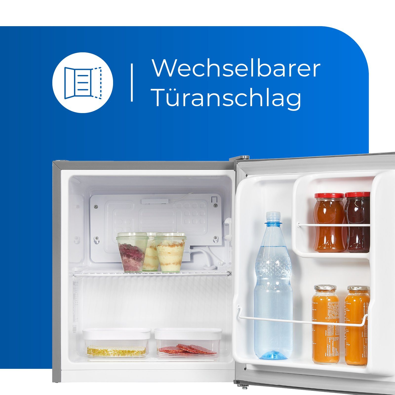 Table KB05-V-040E, Top kompakter Mini-Kühlschrank Farben Inoxlook verschiedenen exquisit Kühlschrank in