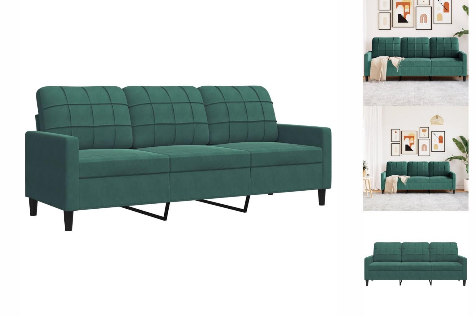 Elegantes Sofa Dunkelgrun Samt Ebenbild