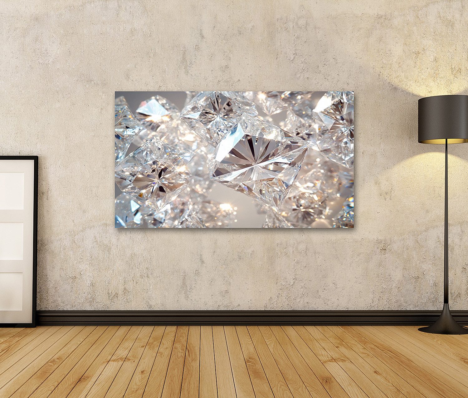 islandburner Leinwandbild, Funkelnde Diamanten in Nahaufnahme günstig online kaufen