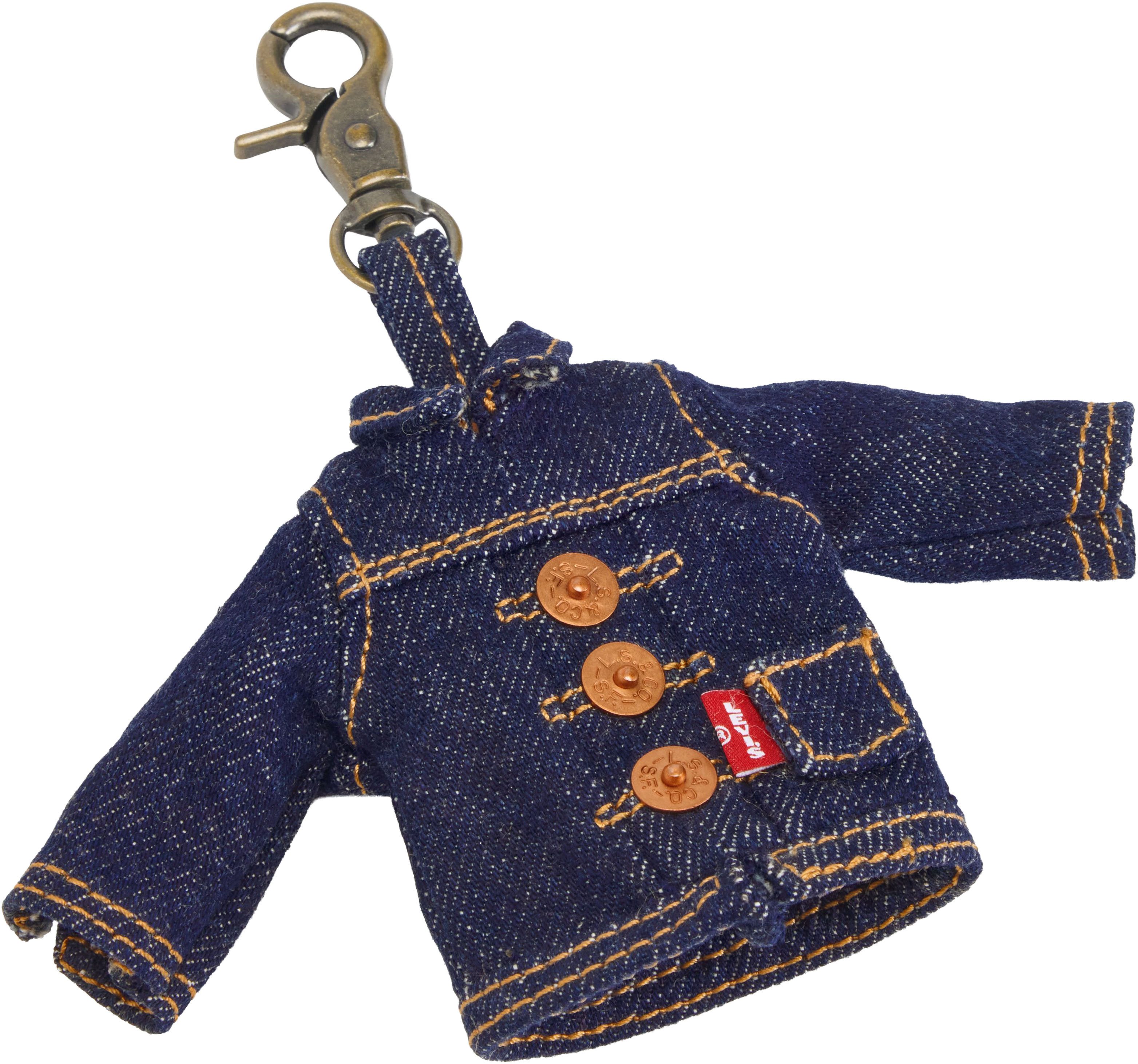 Levi's® Schlüsselanhänger LEVI'S MINI TRUCKER CHARM, Mini Jeansjacke für Schlüsselbund, Tasche oder Rucksack mit Karabiner