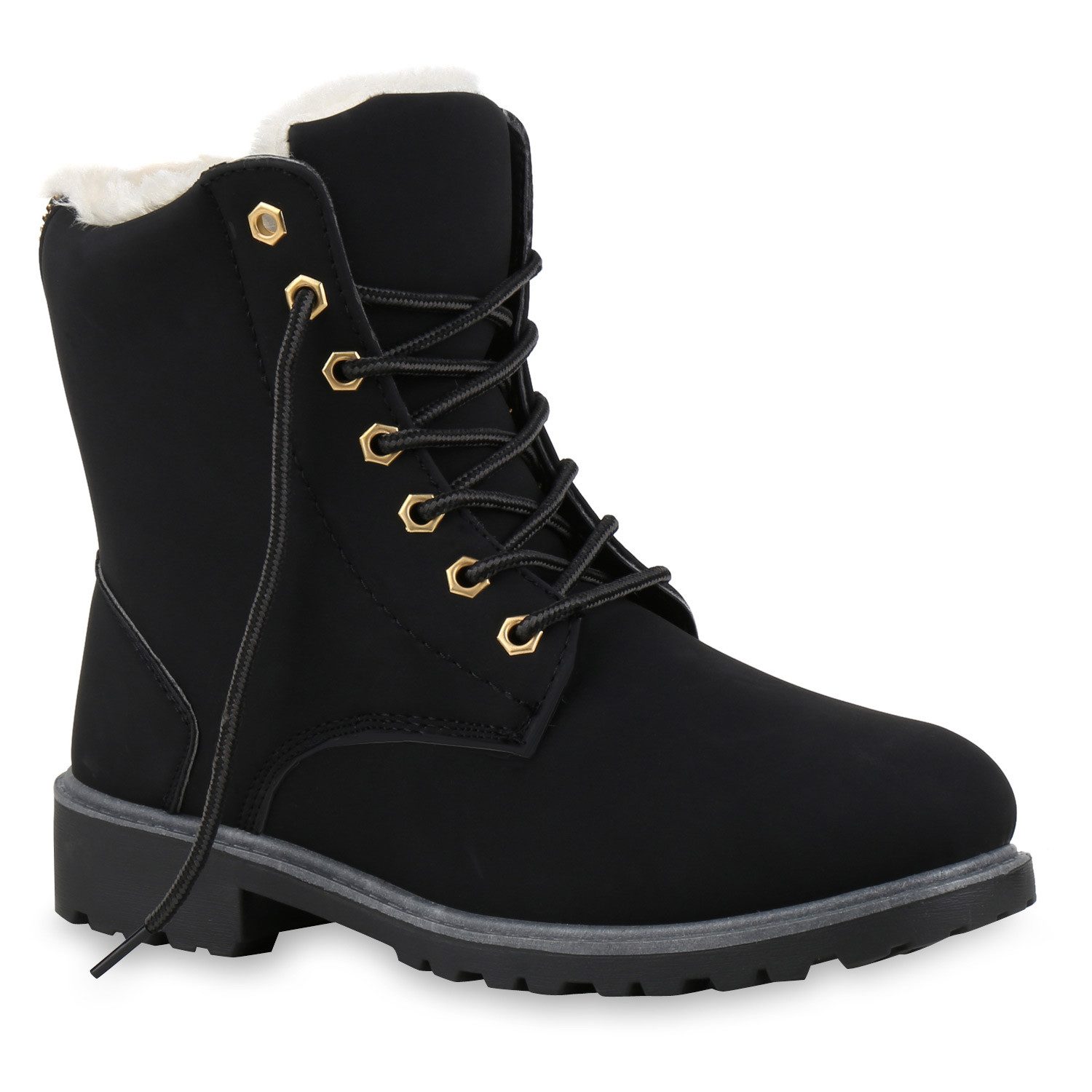 VAN HILL 812923 Stiefelette Warm Gefütterte Worker Boots Damen Outdoor Stiefeletten Robust 814346