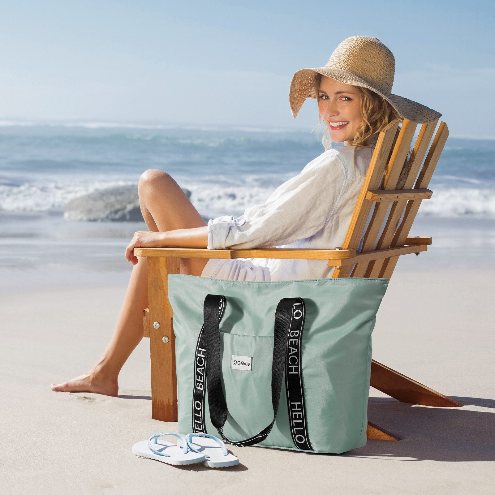 G4Free Strandtasche, Strandtasche, wasserdicht und sandabweisend, Schultert günstig online kaufen