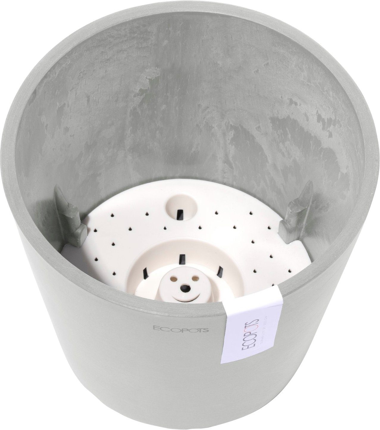 Grey, Wasserreservoir Blumentopf ECOPOTS AMSTERDAM cm, mit White BxTxH: 20x20x17,5