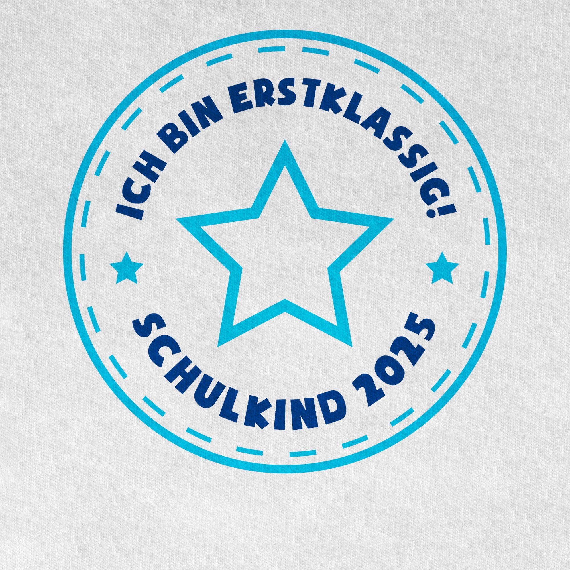 Shirtracer T-Shirt Schulkind 2025 Ich bin erstklassig Stern blau (1-tlg) Einschulung Junge Schulanfang Geschenke
