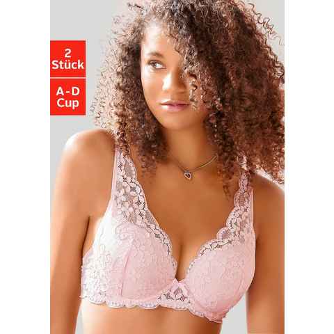 petite fleur Push-up-BH (Packung, 2 Stück) in High Apex Schnittform, Dessous