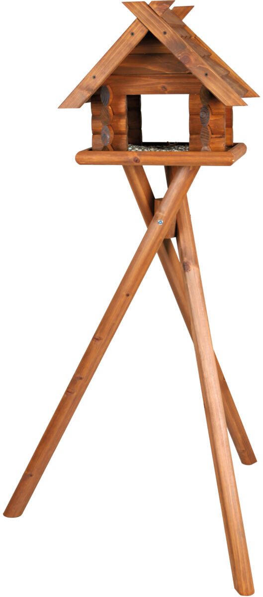 TRIXIE Vogelhaus Blockhaus zur Wildvogelfütterung - braun - 47 × 40 × 36 cm/1,40 m