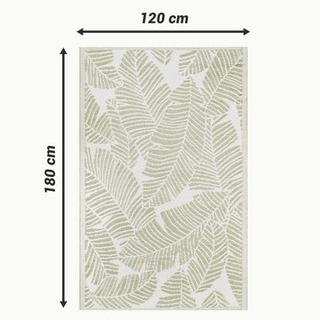 Outdoorteppich Outdoor Teppich 120x180cm - Balkon Terrassenteppich hellgrün, JEMIDI, Höhe: 88,00 mm