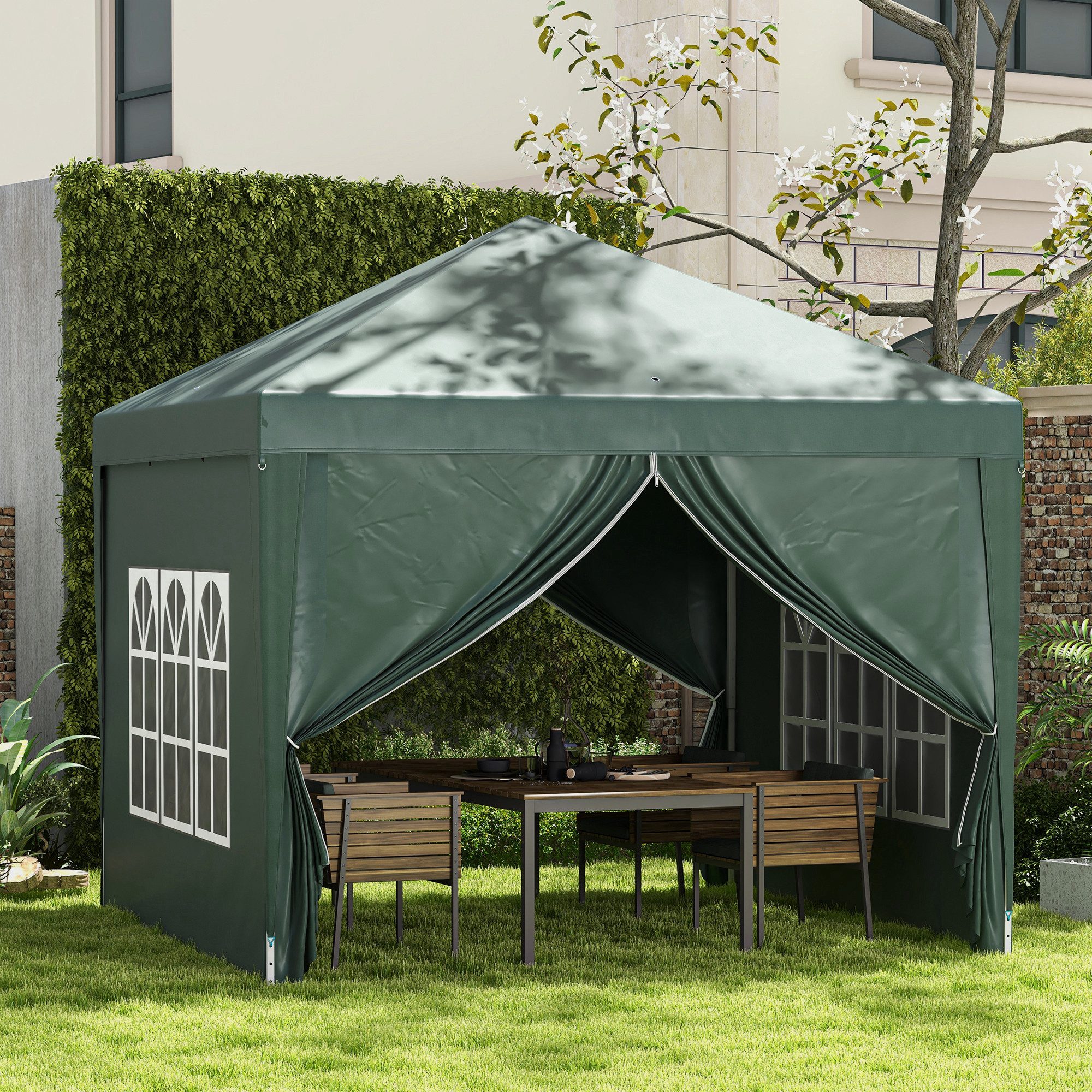 Outsunny Faltpavillon, mit 4 Seitenteilen, (Gartenzelt, günstig online kaufen