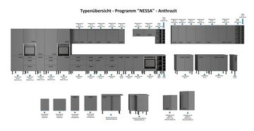 Küchen-Preisbombe Eckunterschrank 105 cm Küche NESSA Anthrazit Küchenzeile Küchenblock Einbauküche