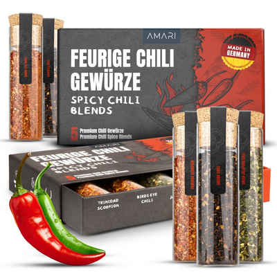 Amari Gewürzkarussell AMARI ® Chili Gewürze Set - 5 erlesene scharfe Gewürze als Geschenk
