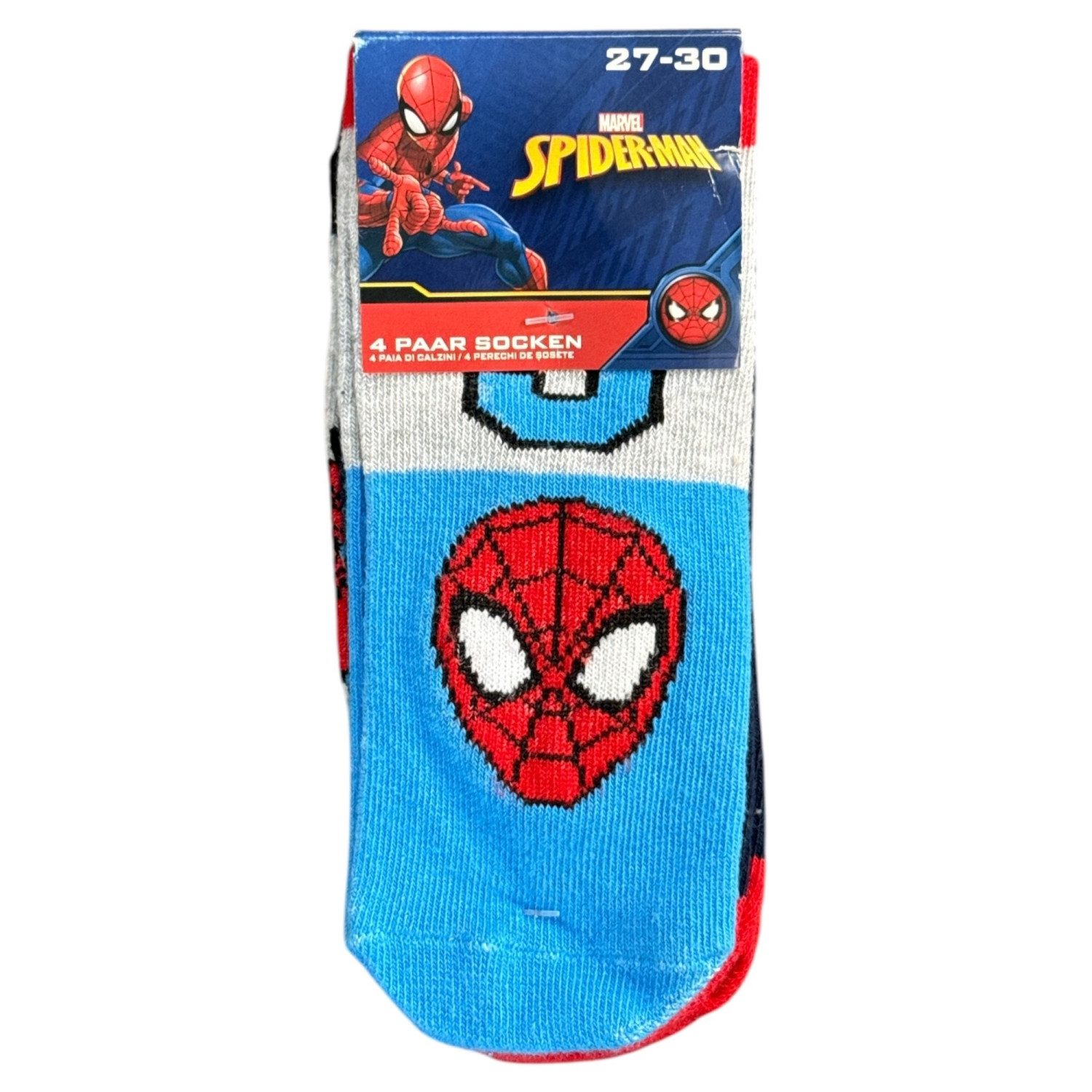 Spiderman Freizeitsocken MARVEL 4er Pack Kinder Socken Strümpfe Gr. 27-30