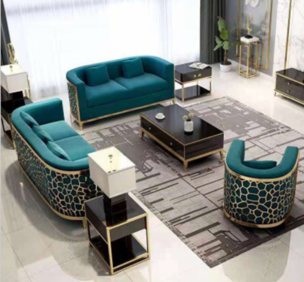 JVmoebel Sofa Sofagarnitur Couch 321 Sitz Textil Couchen Sofas Luxus Möbel Polster, Made in Europe