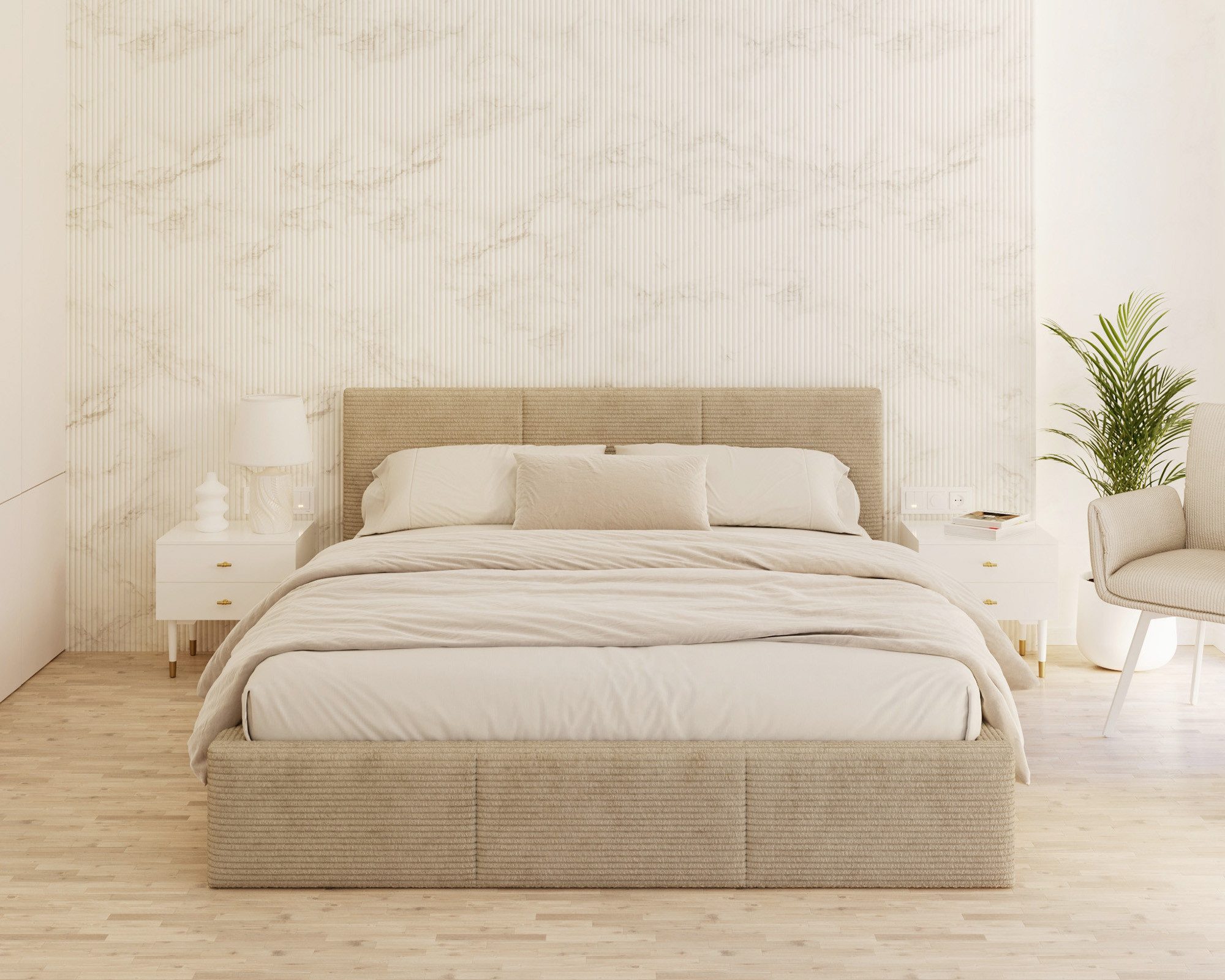 thematys Polsterbett mit Bettkasten Stauraumbett, aus hochwertigem CORD Sto günstig online kaufen