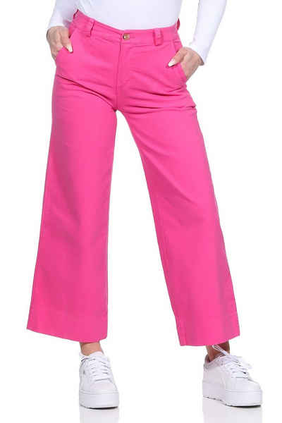 Aurela Damenmode Culotte Weite Jeans für Damen sommerliche Schlagjeans sommerliche Farben, tolles Design