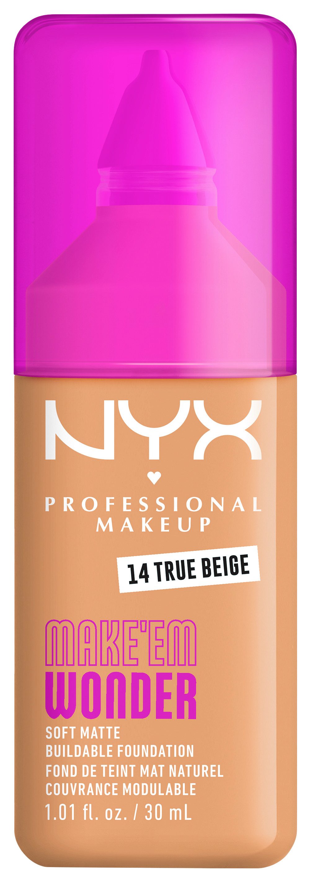NYX PROFESSIONAL MAKEUP Foundation MAKE 'EM WONDER FOUNDATION, perfekter No-Makeup-Makeup-Look bis zum Full Glam