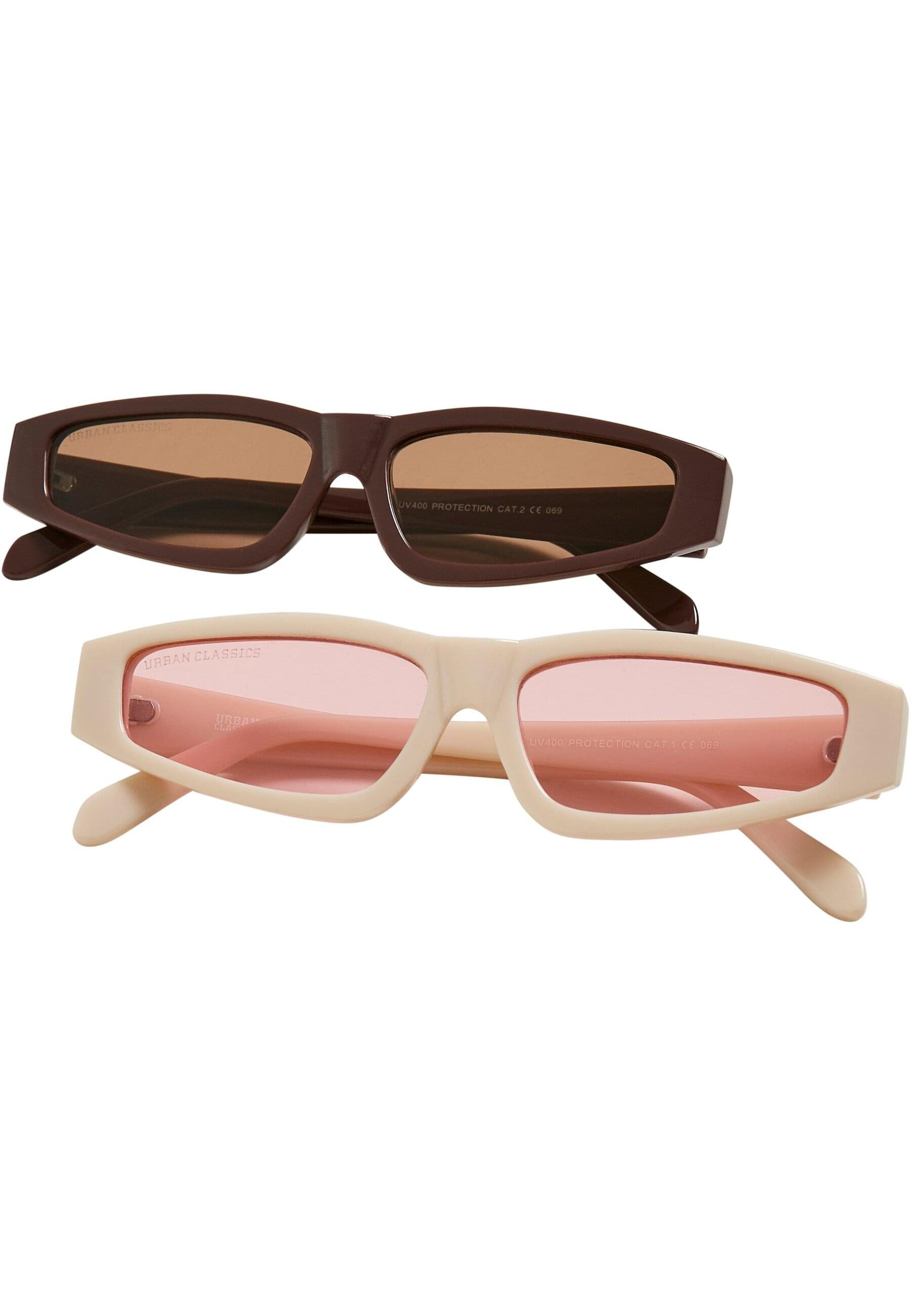 URBAN CLASSICS Sonnenbrille Unisex 2-Pack brown/brown+offwhite/pink Lefkada Sunglasses