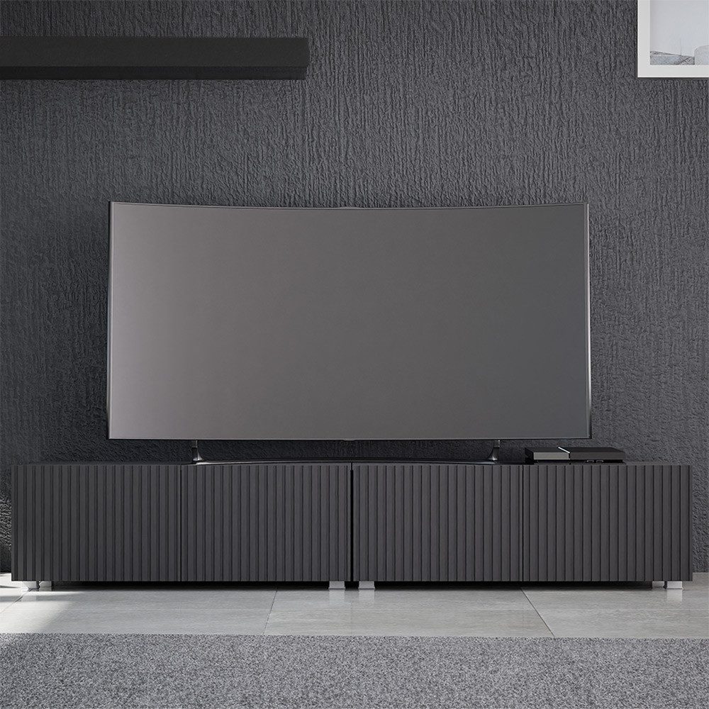 Lomadox Lowboard KEMPTEN-132, in schwarz matt, 4-türig, Breite 200 cm, Rill günstig online kaufen