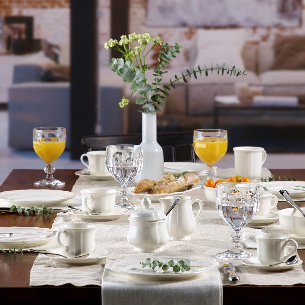 Villeroy & Boch Frühstücksteller Manoir Frühstücksteller, (1 St), Premium Porcelain, mikrow.- & spülm.sicher, Made in Germany