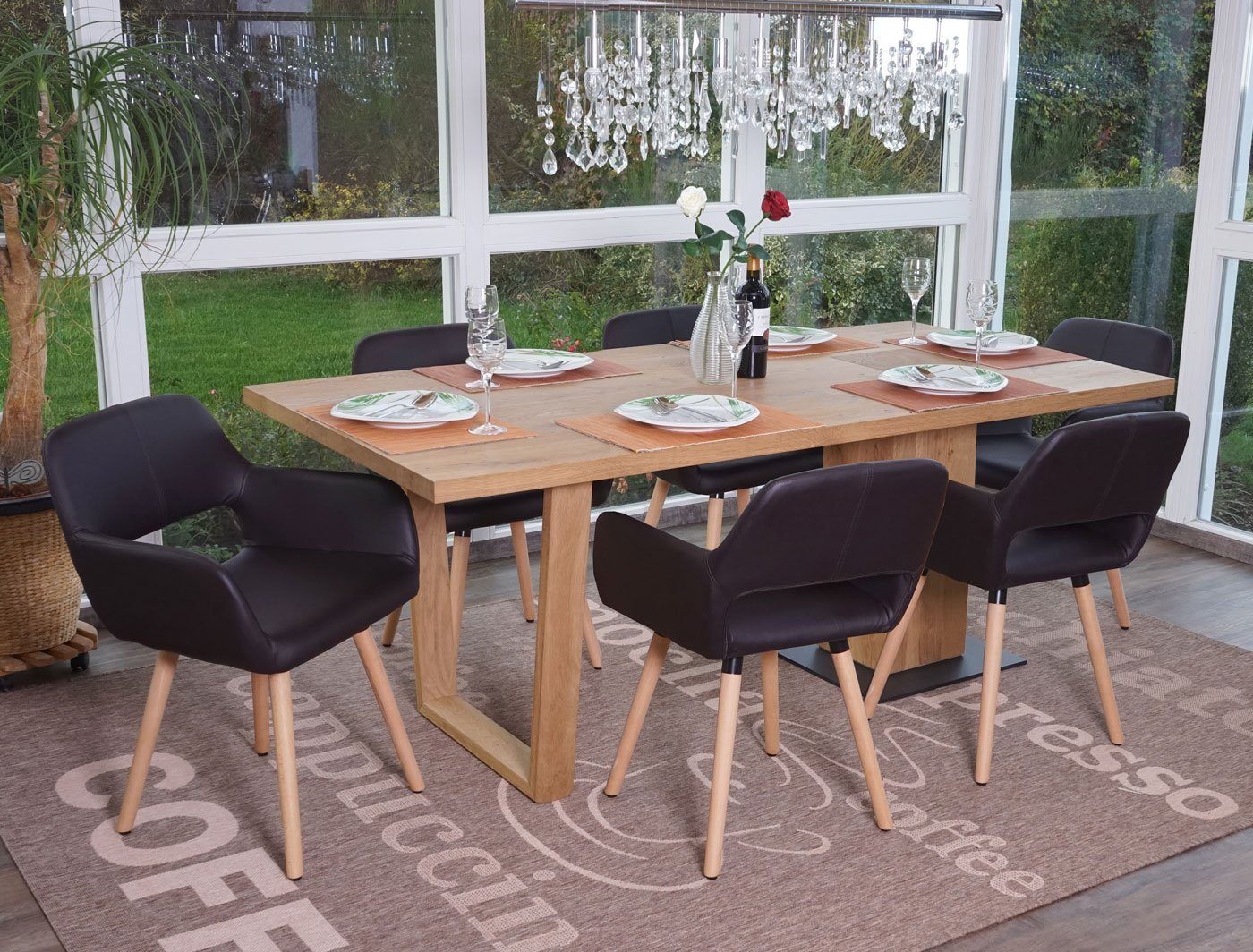 MCW Esszimmerstuhl MCW-A50 II-6 (Set, 6 St), 6er-Set, Mit Armlehnen, Breite Sitzfläche, Einfache Montage