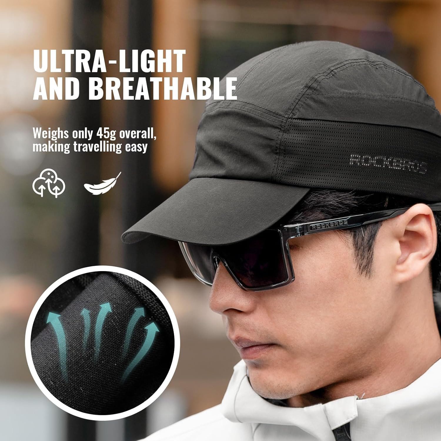 ROCKBROS Unterhelmmütze Unisex Fahrradkappe UPF50+ Sonnenschutz unter Helm für Radfahren