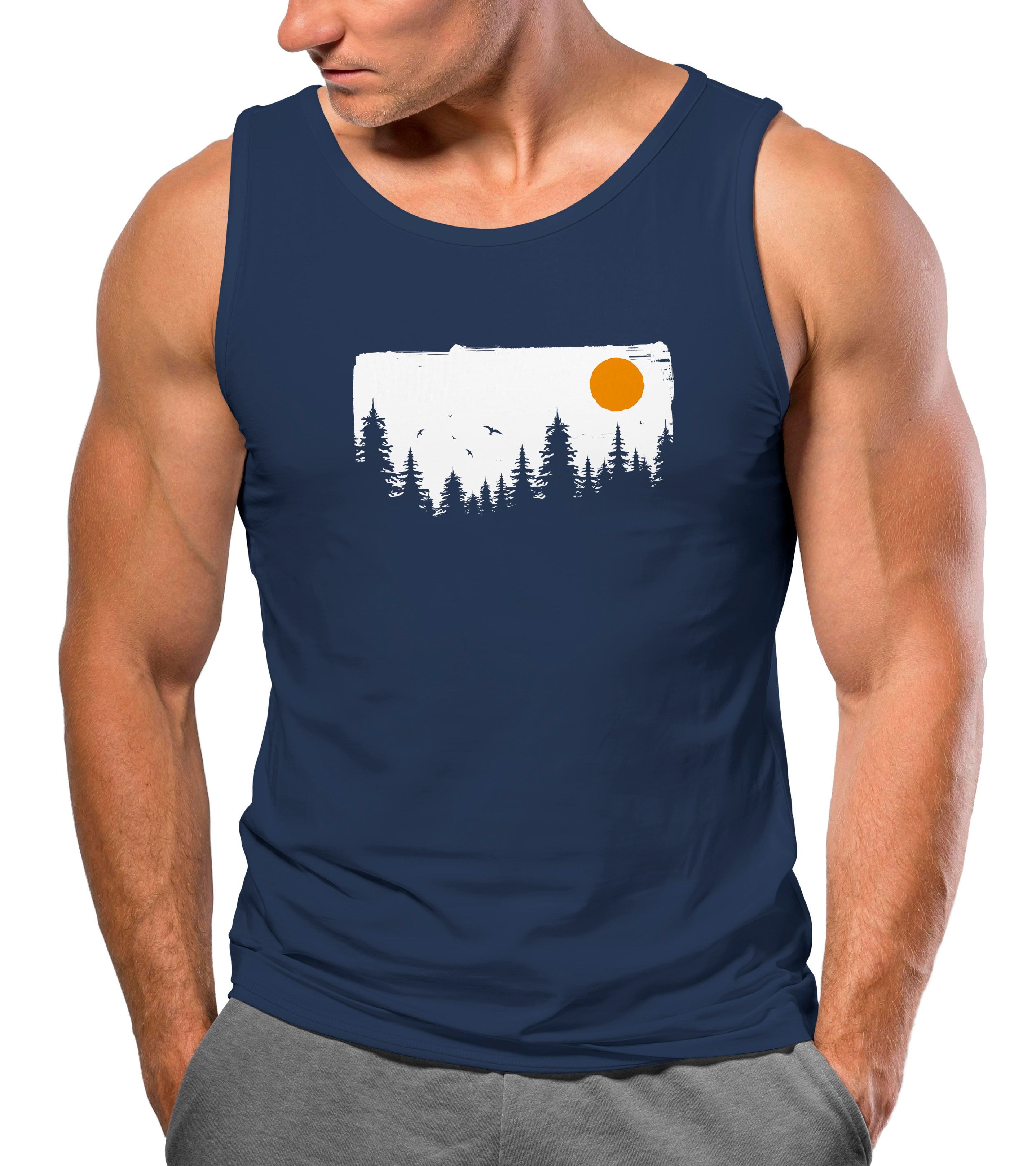 Neverless Tanktop Herren Tank-Top Wald Bäume günstig online kaufen