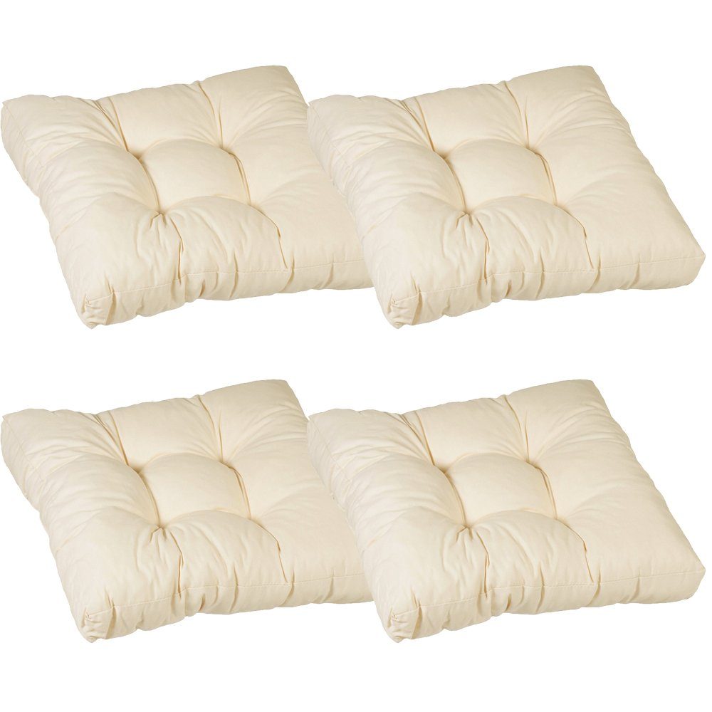 NYVI Sitzkissen Loungekissen SmartLounge - 4x Sitzkissen 80x80 cm, Auflagen für Rattan Gartenmöbel, Indoor & Outdoor