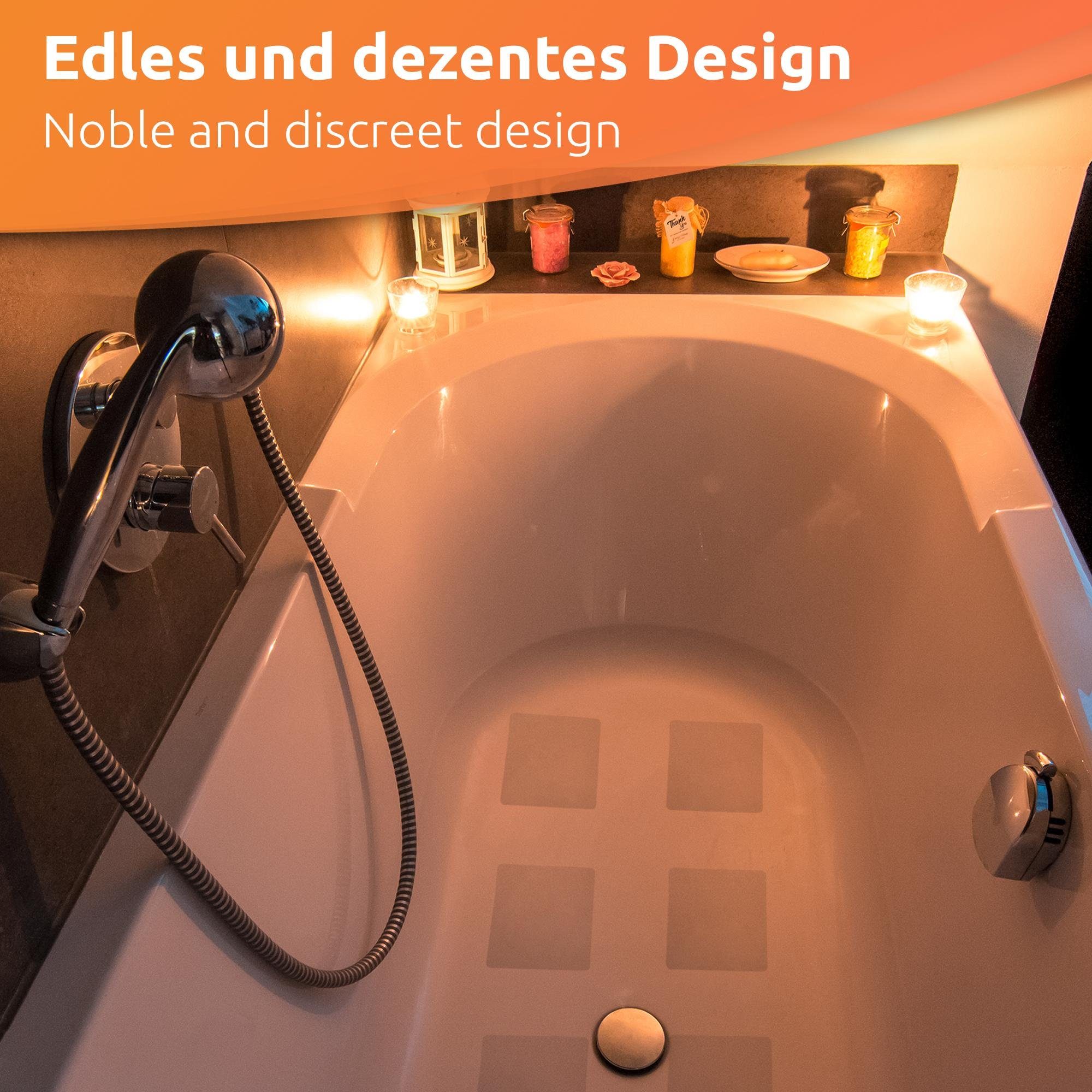 ECENCE Antirutsch-Aufkleber 24x Transparent Anti-Rutsch Pads quadratisch, 24-tlg.