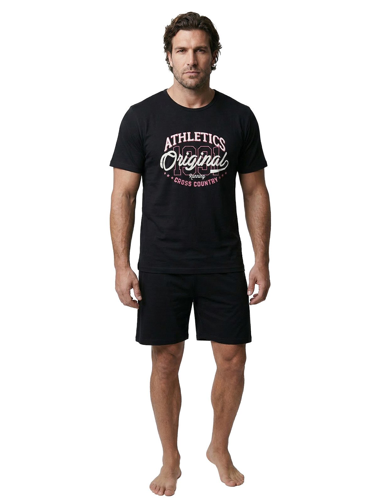 Henry Terre Shorty Athletics Original Herren Pyjama Set Kurz M - 5XL – Bild 2 von 4