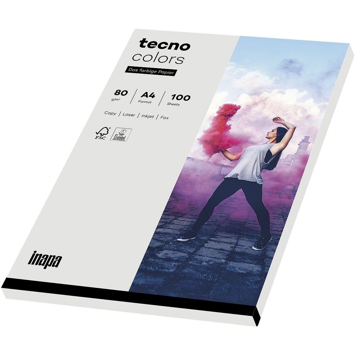 Format tecno Kopierpapier A4, Kleinpack Pastellfarben, Inapa grau DIN 80 und g/m², Rainbow, Drucker-