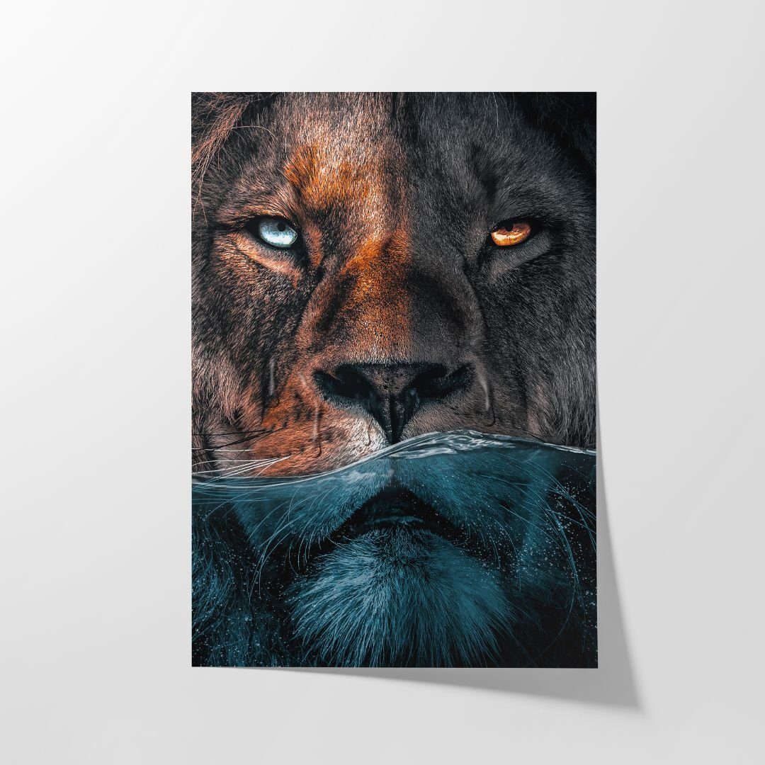 Hustling Sharks Poster Tier Wandbild als Poster "Underwater Lion" - exklusives Löwenbild, in 7 unterschiedlichen Größen verfügbar