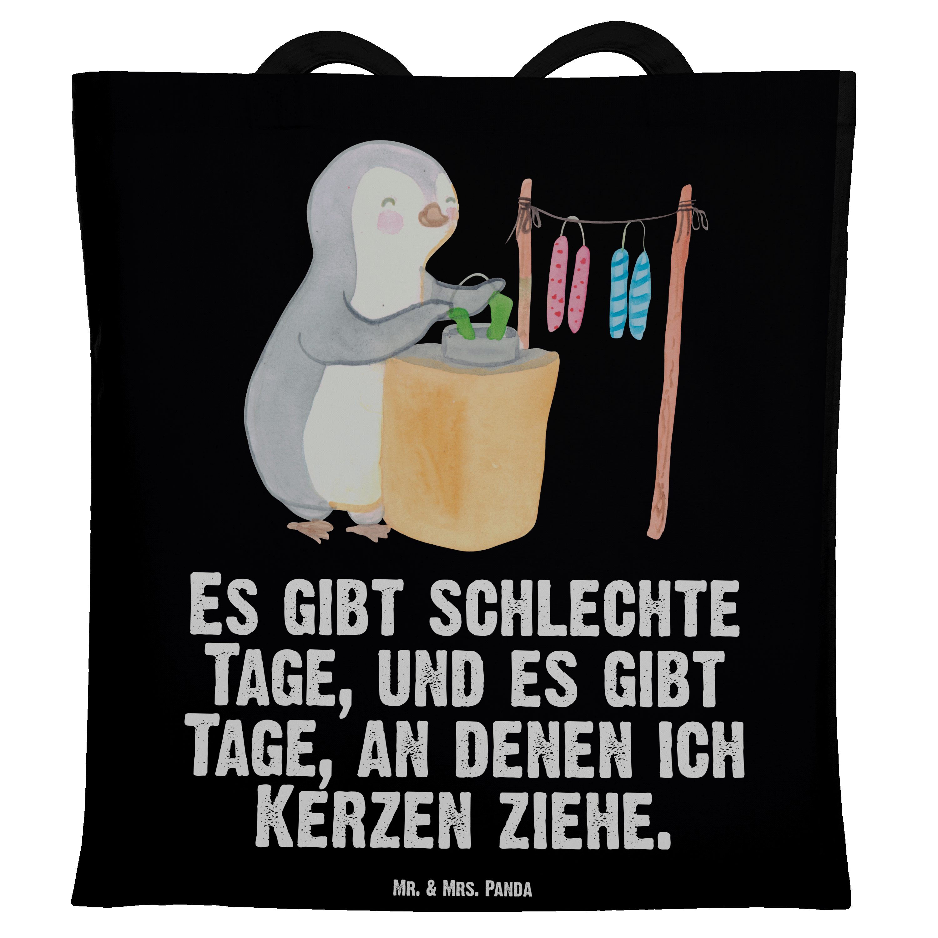 Panda (1-tlg) Kerzenziehen ziehen - - Schwarz Gewinn, & Mrs. Tragetasche Geschenk, Mr. Pinguin Tage Kerzen