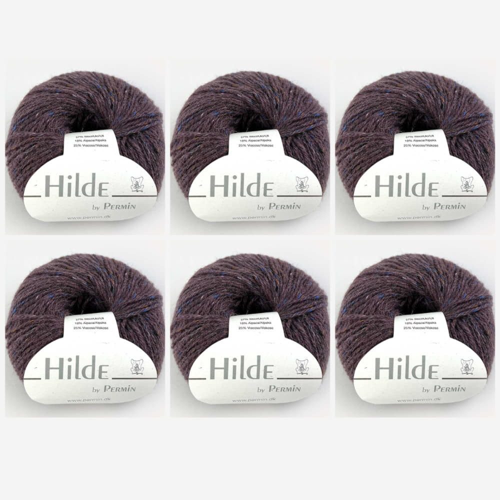 Permin 6x Hilde by Permin – Klassisches Tweed-Garn mit Alpaka & Viskose (50g/ Häkelwolle, (embroidery kit by Marussia, 1-St., Hochwertiges Garn zum Stricken und Häkeln), Hochwertiges Garn zum Stricken und Häkeln