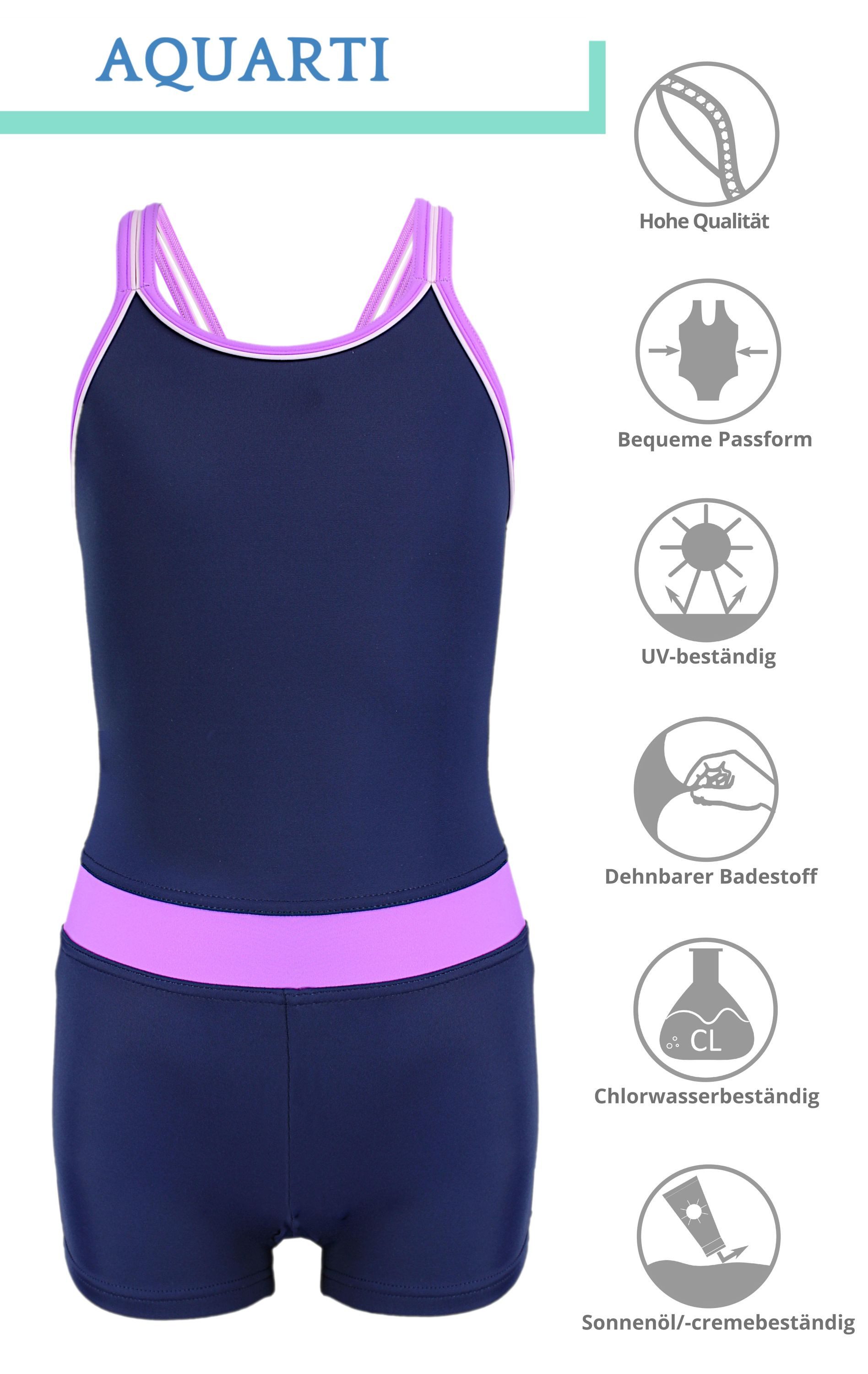 Aquarti Badeanzug Aquarti Mädchen Badeanzug mit Bein Racerback
