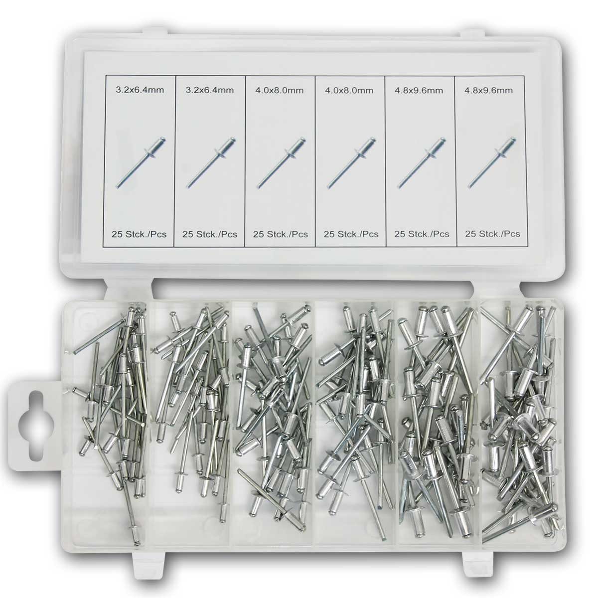 NORMEX Werkzeughandel GmbH & Co. KG Blindniete Aluminium Blindnieten-Sortiment, 150 tlg.