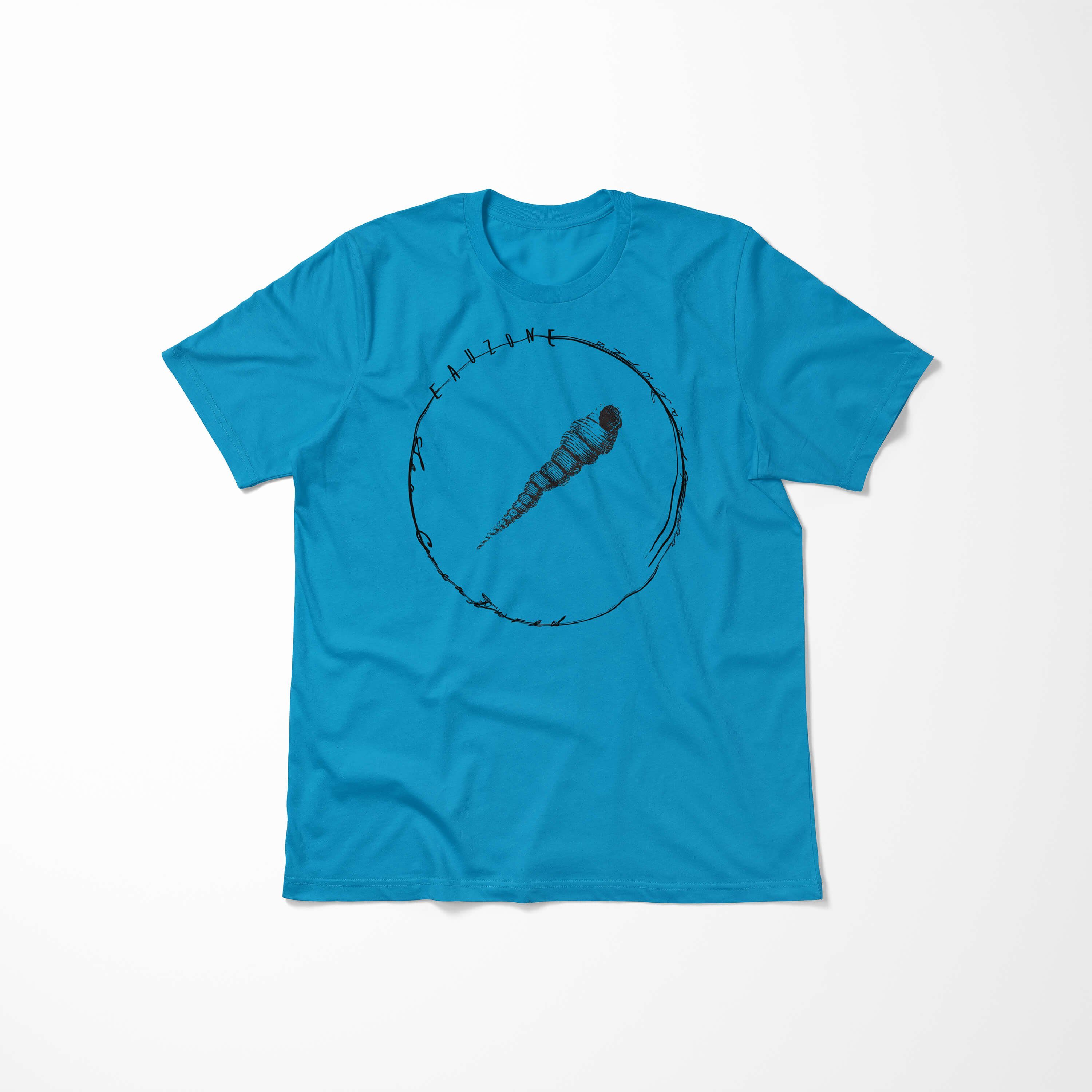 Sinus - Schnitt und T-Shirt 011 Tiefsee Serie: Creatures, Sea sportlicher Art Fische feine Atoll T-Shirt Struktur Sea /