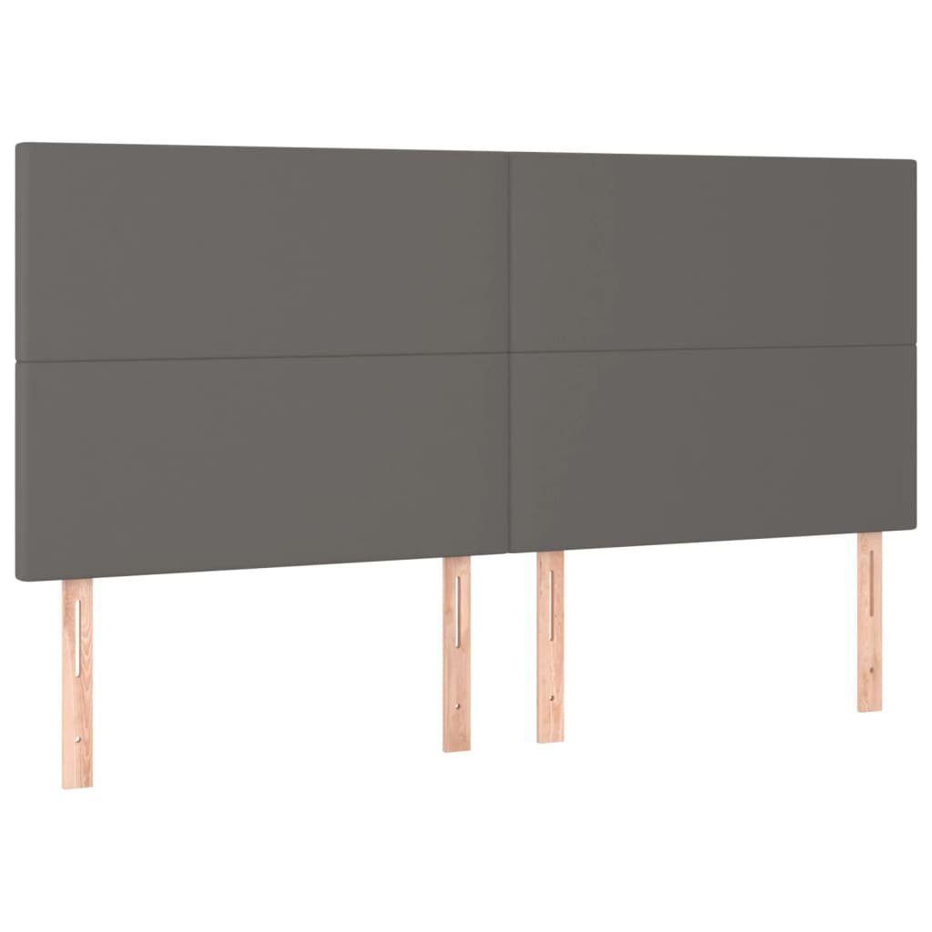 vidaXL Bett Kopfteil Grau 160x5x118/128 cm Kunstleder (1-tlg)