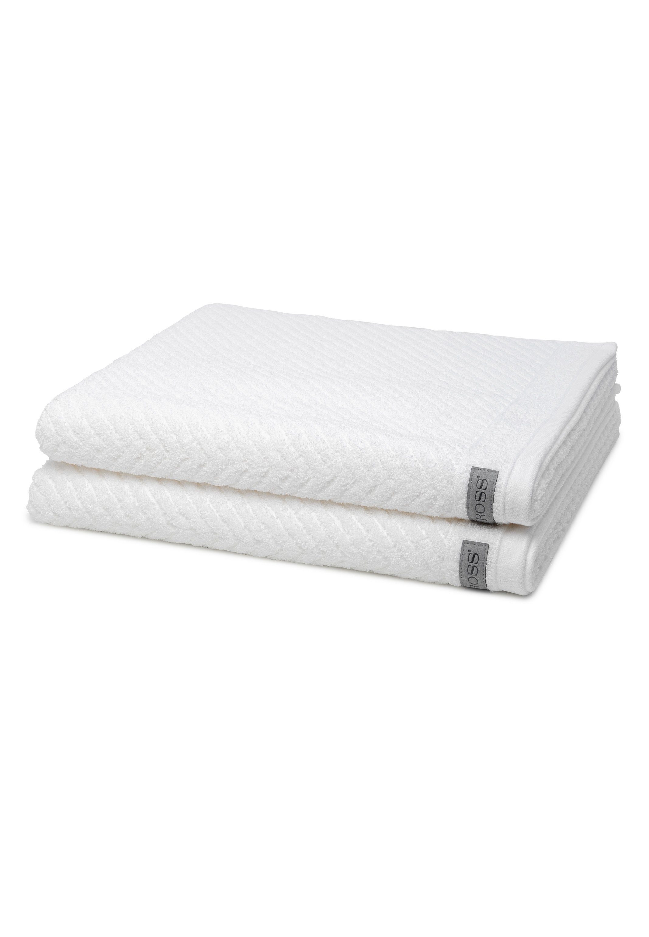 ROSS Handtuch Set Smart, Walkfrottee, (Spar-Set, 2-tlg), 2 X Duschtuch - Im Set - Baumwolle - Saugfähige und weicher Griff Weiß