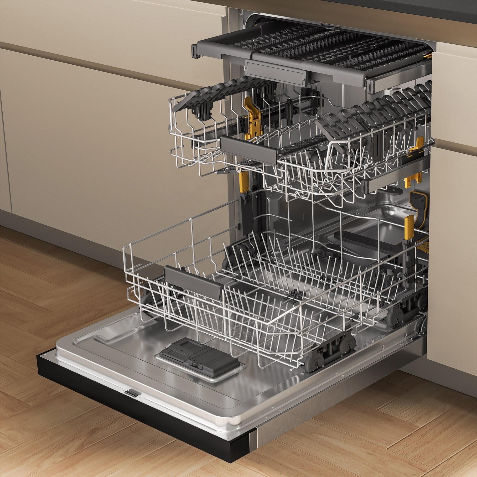 Whirlpool Unterbaugeschirrspüler W7U HS31 X, 15 Maßgedecke, Vollwasserschutz, Spaceplus, Silent Option, Glasscare