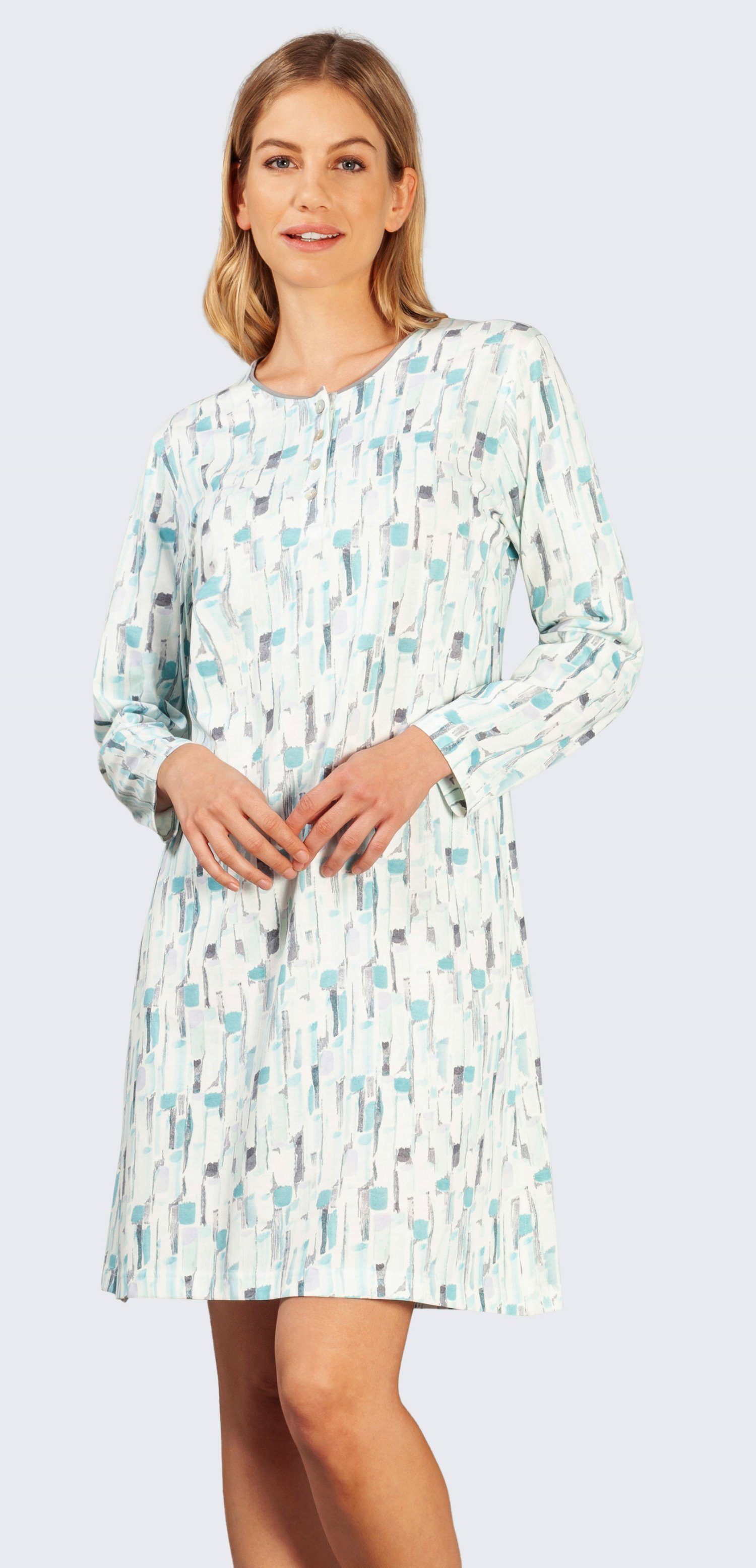 Komfort Schlafshirt Arm (1-tlg) Damen Nachthemd langem Hajo mit Klima