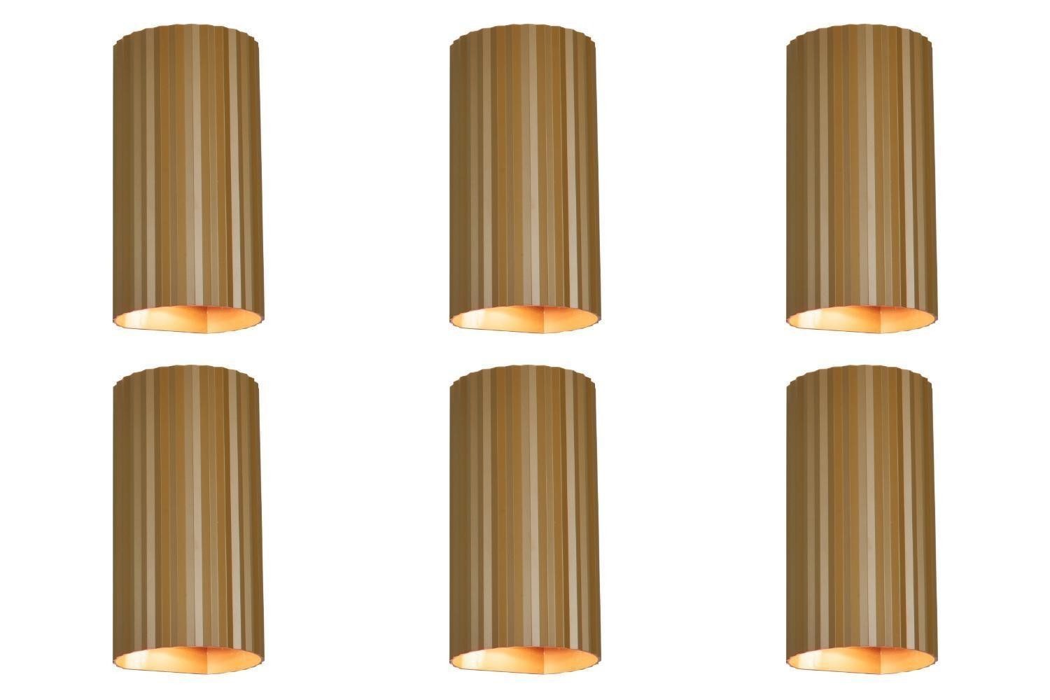 TRIO Leuchten Wandleuchte SOKA, Braun, Metall, 2-flammig, 6er Set, ohne Leuchtmittel, B 9,5 x H 18 x T 8,5 cm