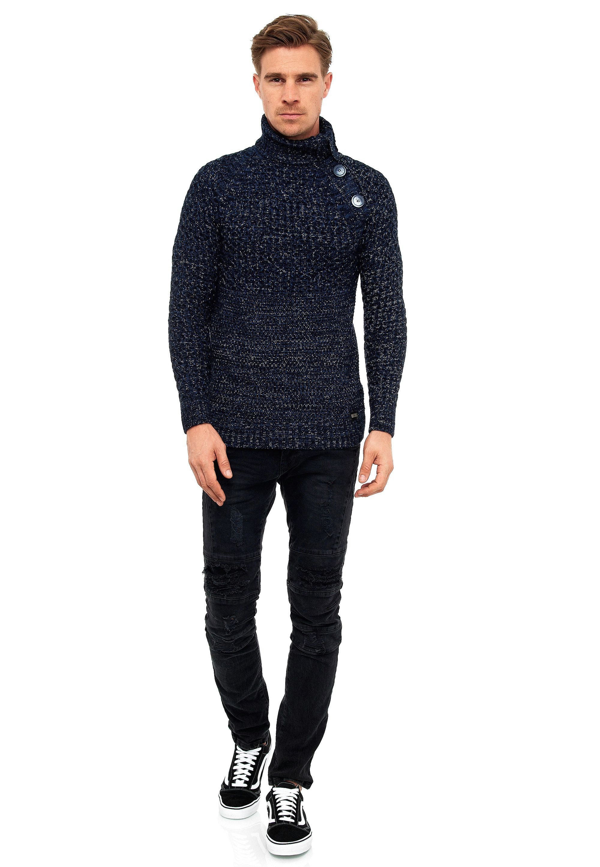 Rusty Neal Strickpullover mit modischen Zierknöpfen günstig online kaufen