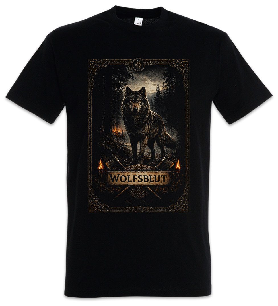 Urban Backwoods Print-Shirt Wolfsblut Herren T-Shirt Wolf Geri Freki Norse Nordic Berserker (1-tlg) Vikings Wikinger Valhalla Runes